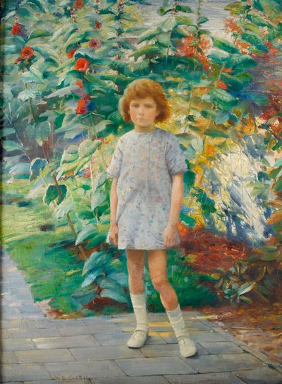 Mädchen im Garten von Walter Bonner Gash